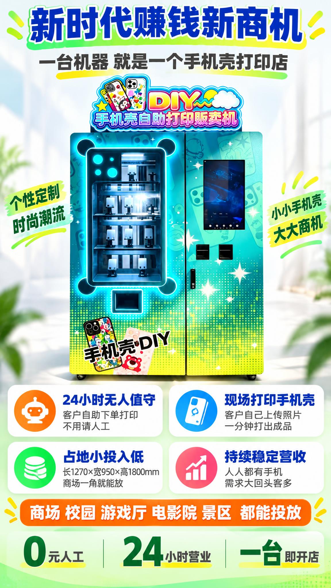 [详情页-1 新时代赚钱商机] DIY手机壳自助打印贩卖机创业… - 图片创意预览