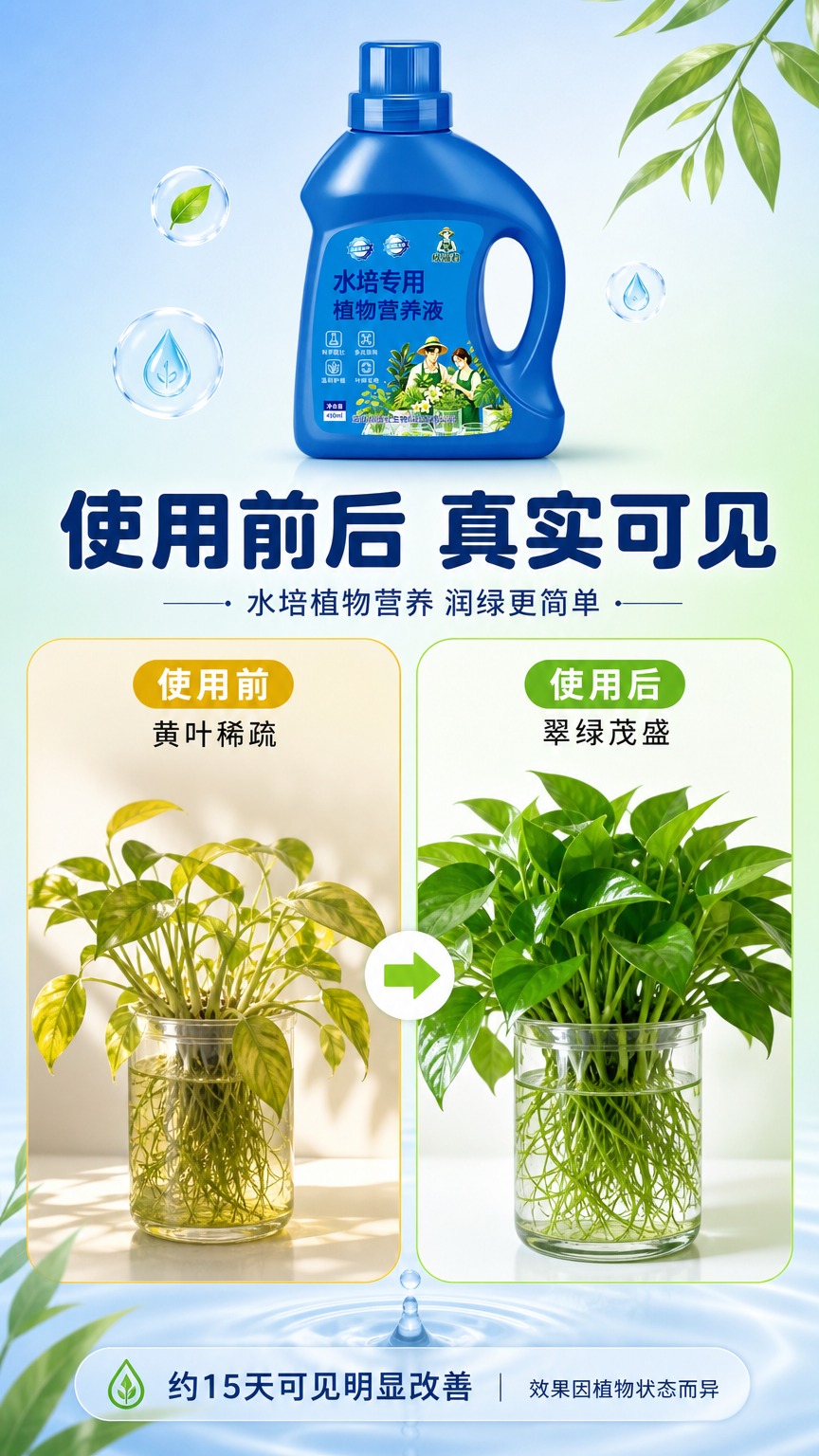 [商品] 使用【图1】欣福君水培专用植物营养液蓝色瓶装；保留瓶… - 图片创意预览