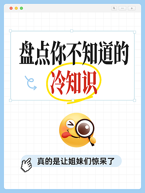 通用简约大字冷知识盘点热门话题小红书封面