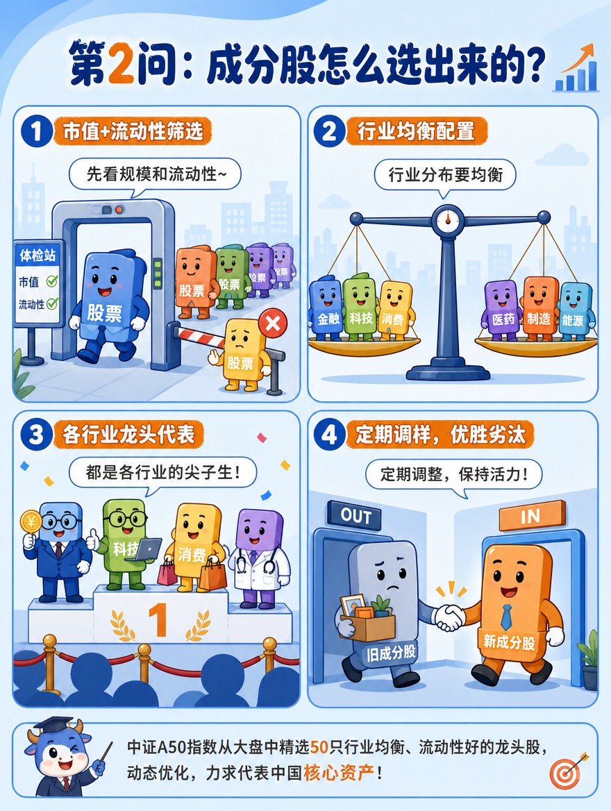 [商品] 无实物商品，主题为中证A50指数选股规则讲解（四宫格… - 图片创意预览