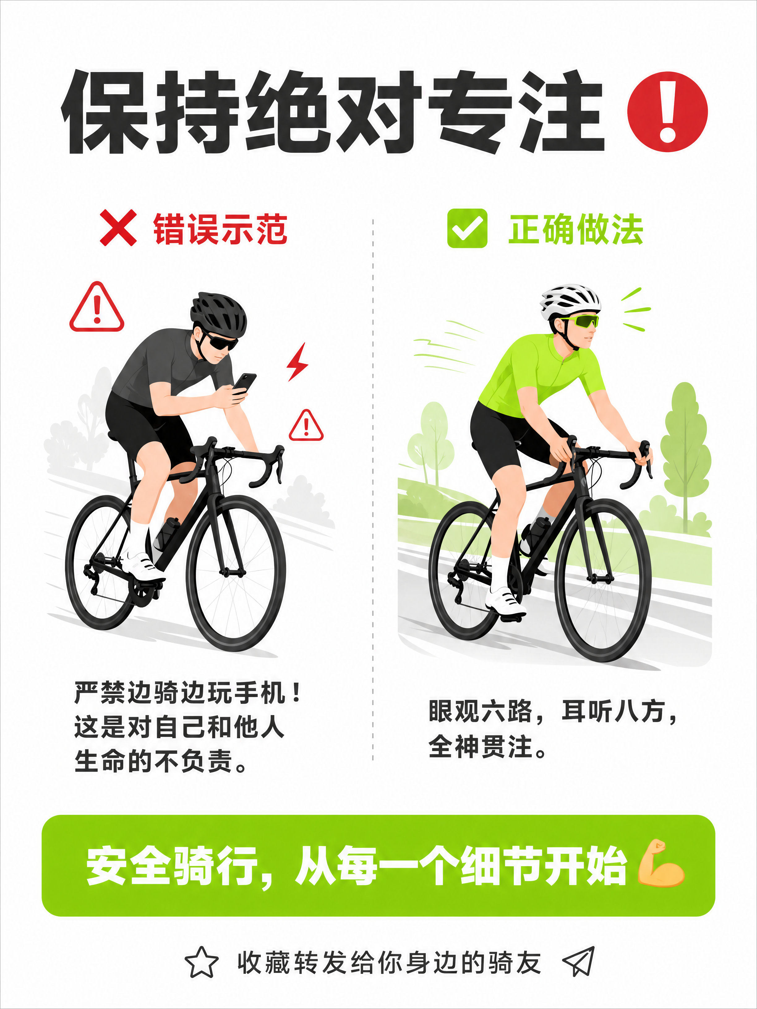 小红书图文内页，骑行科普收尾页，统一清新运动风，版式精美，信息… - 图片创意预览