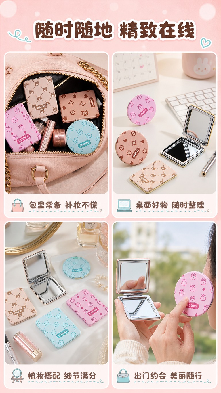 [商品] 使用【图8】多款折叠化妆镜；保留方形和圆形两种形状、… - 图片创意预览