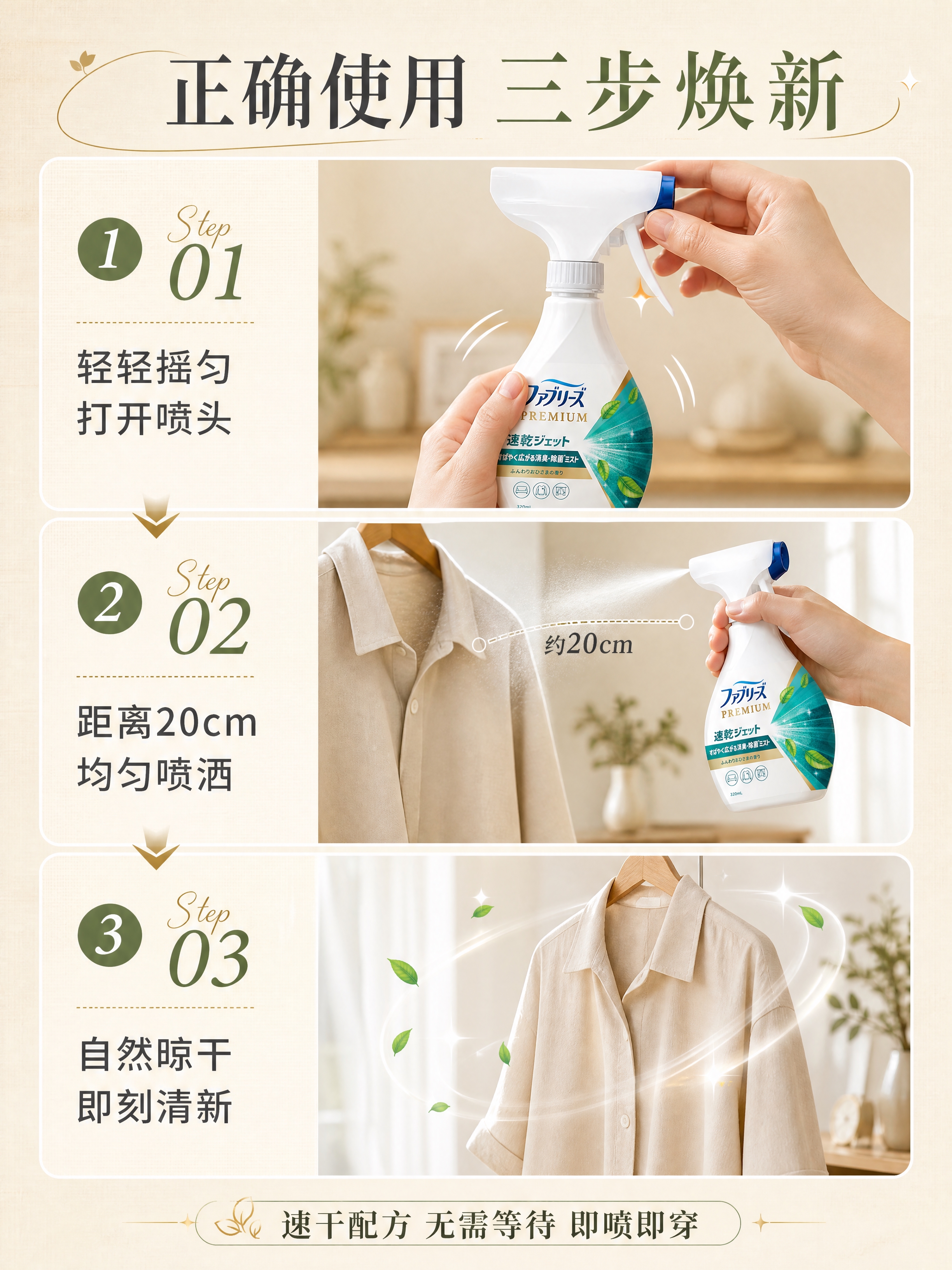 [商品] 使用【图2】PREMIUM速干款织物消臭喷雾；保留白… - 图片创意预览