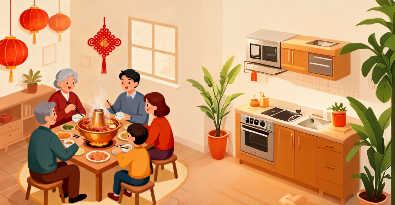 针对南网在线 APP 春节是否居家用电主题 banner，素材需兼顾节日氛围、品牌属性、核心信息三大要素，同时贴合用电服务场景，具体可分为以下四类：
节日氛围类素材
核心元素：红色为主色调的春节传统符预览效果