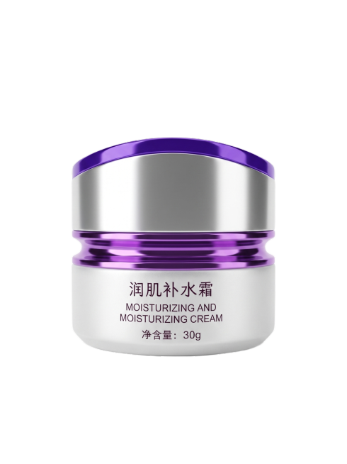 产品精修,产品置于纯净的纯白背景上。正视图,平视视角,3D渲染,精准还原产品颜色与包装材质(如玻璃的通透、瓶身白色磨砂质感、金属的光泽)。清除所有指纹、灰尘与瑕疵,让产品看起来崭新、瓶身光影立体感强,预览效果