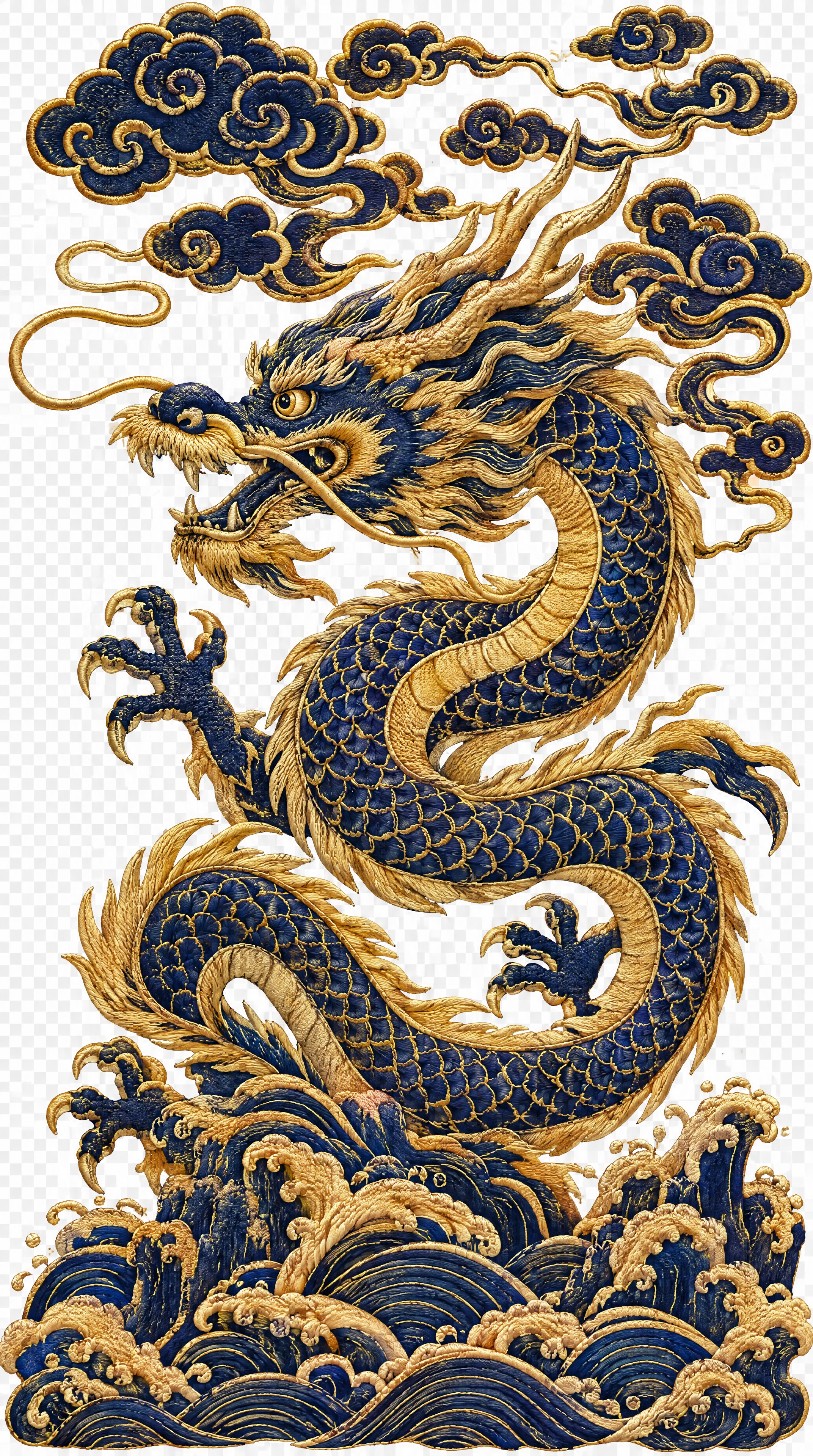 基于参考图进行重绘，保留原图龙的主体构图布局不变，龙头朝向和位… - 图片创意预览
