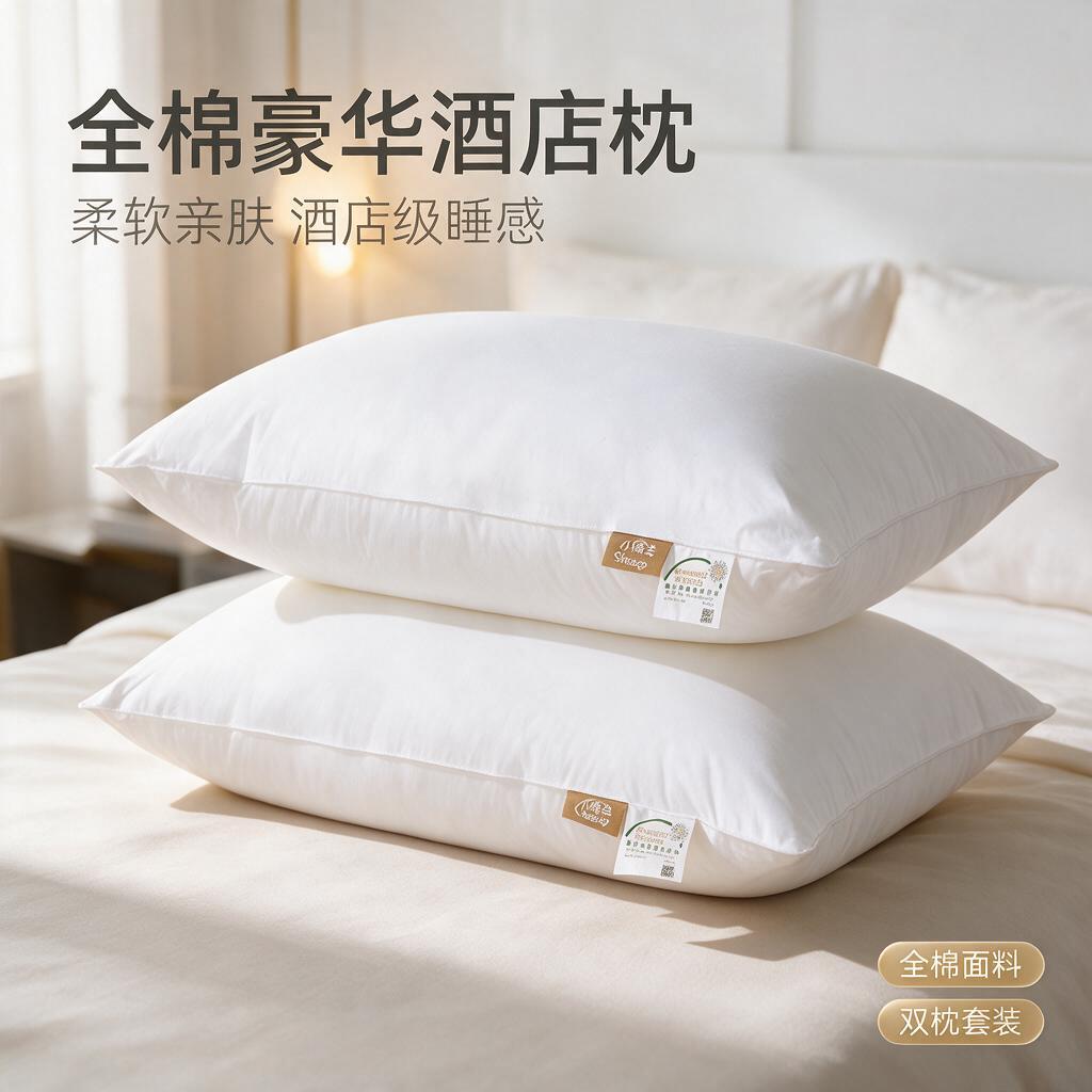 [主图-1] 氛围头图 酒店感整床叠放吸睛 突出全棉枕头蓬松高… - 图片创意预览