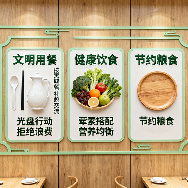 宿舍文化：温馨提示、安全知识、生活常识

餐厅文化：文明用餐、健康饮食、节约粮食

运动区文化：体育精神、运动安全、健康理念

视觉元素：各区域文化设计效果图