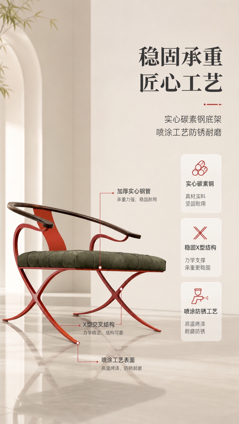 [商品] 使用【图1】D8831休闲椅；保留红色X型交叉实心碳… - 图片创意预览