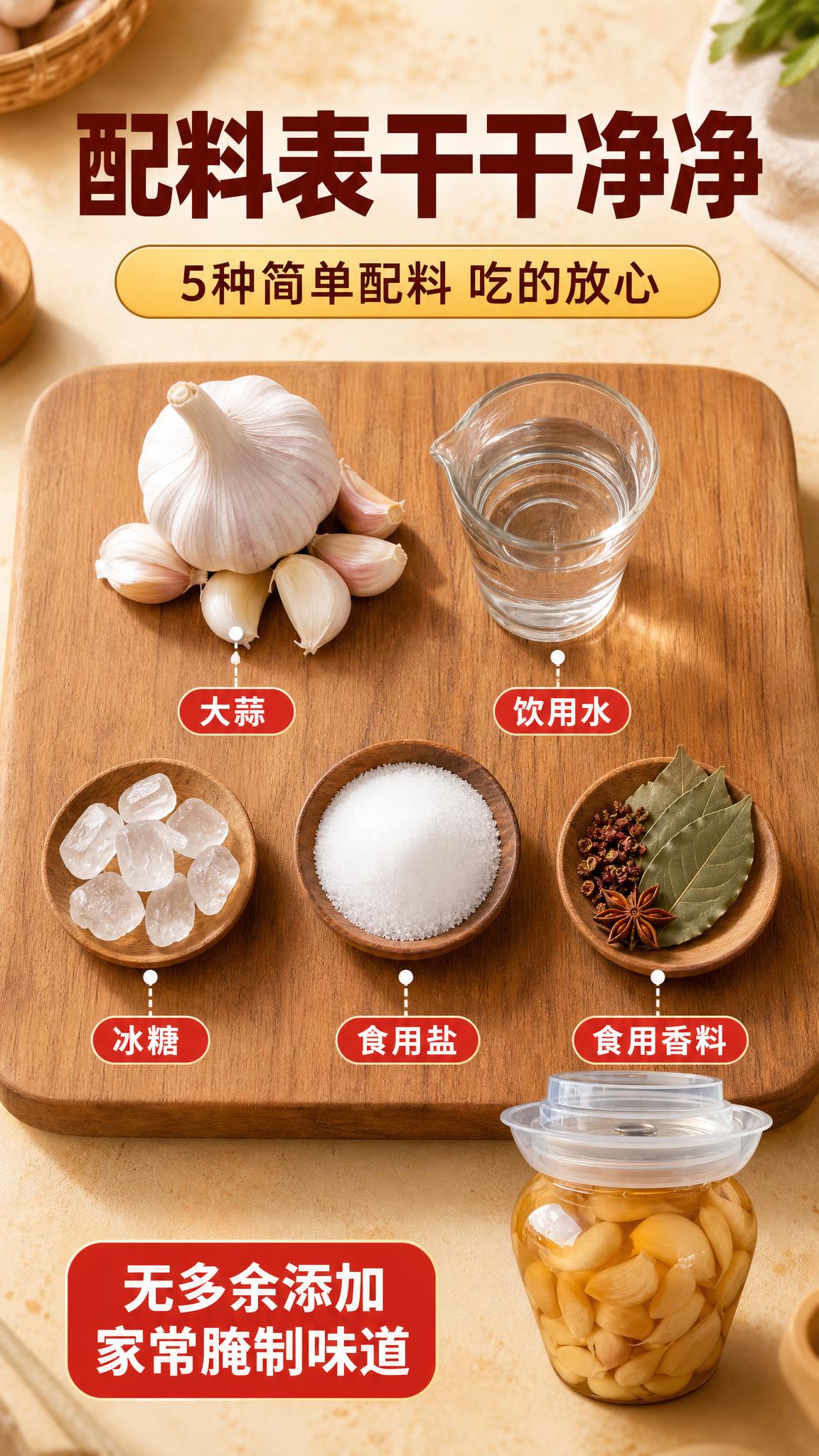 [商品] 使用【图1】带皮冰糖蒜瓣玻璃罐作为右下角辅助展示；保… - 图片创意预览