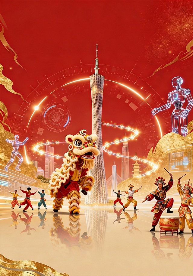 去掉图片顶部的"粤游湾区 · 悦见广东"文字，保留其余画面元素