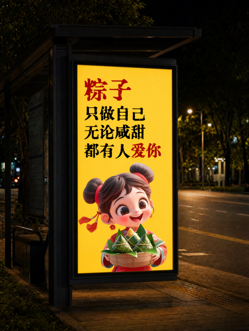 端午节创意祝福文案卡通感小红书封面预览效果