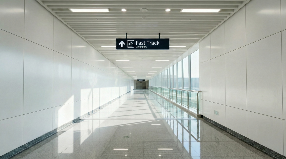 将标识牌上的“快速通道”替换为英文“Fast Track”预览效果
