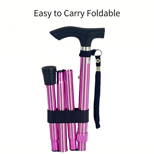 [主图 2] Folded storage state display of foldable walking cane.
[氛围风格] Clean and professional commerci预览效果
