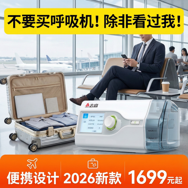 这是我的产品图。帮我生成5张天猫电商主图、5张直通车图。主图要求带场景性质；直通车图的图片形式不限，要求就是吸引眼球、超高点击率。主文案是：不要买呼吸机！除非看过我！副文案是：升级芯片 2026新款预览效果