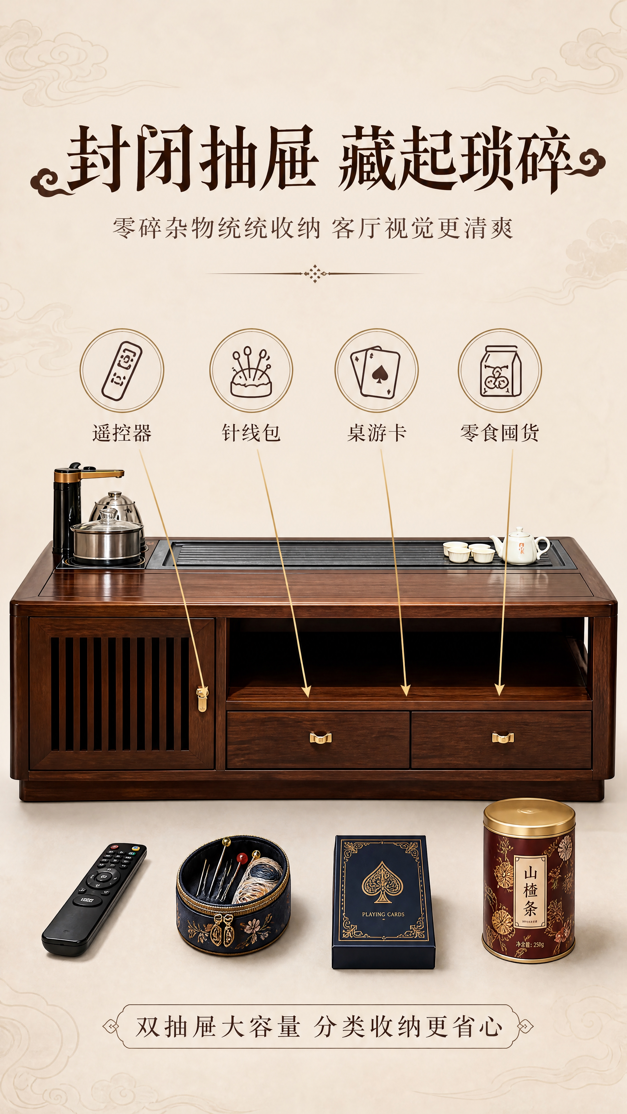[第5张] 封闭式抽屉展示-零碎杂物收纳。本张使用【图1】作为… - 图片创意预览