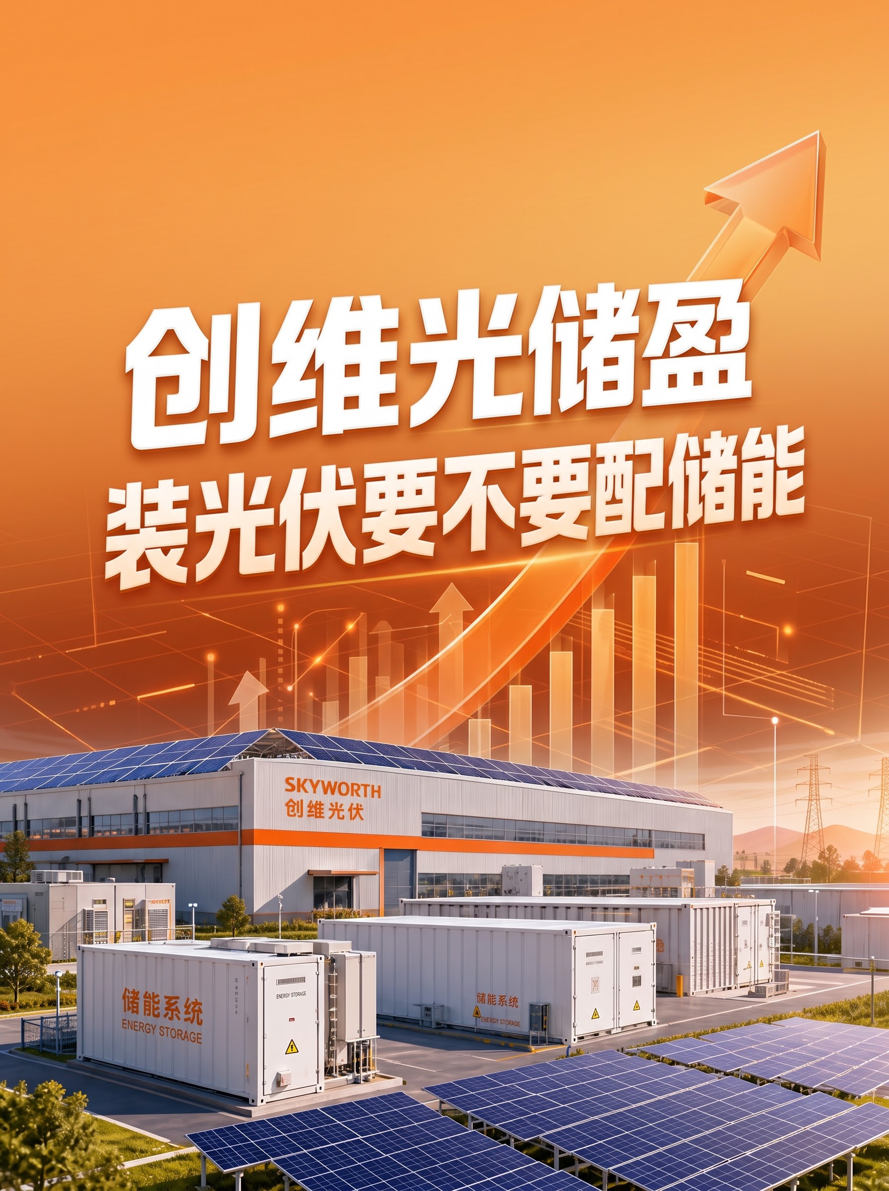 参考上传图片的构图，生成高级商务写实风光伏储能封面，3:4竖版… - 图片创意预览