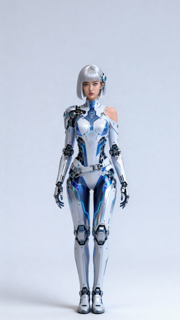 将参考图中人物扩展至完整全身照，且是双脚并拢直立站姿，其他保持不变预览效果