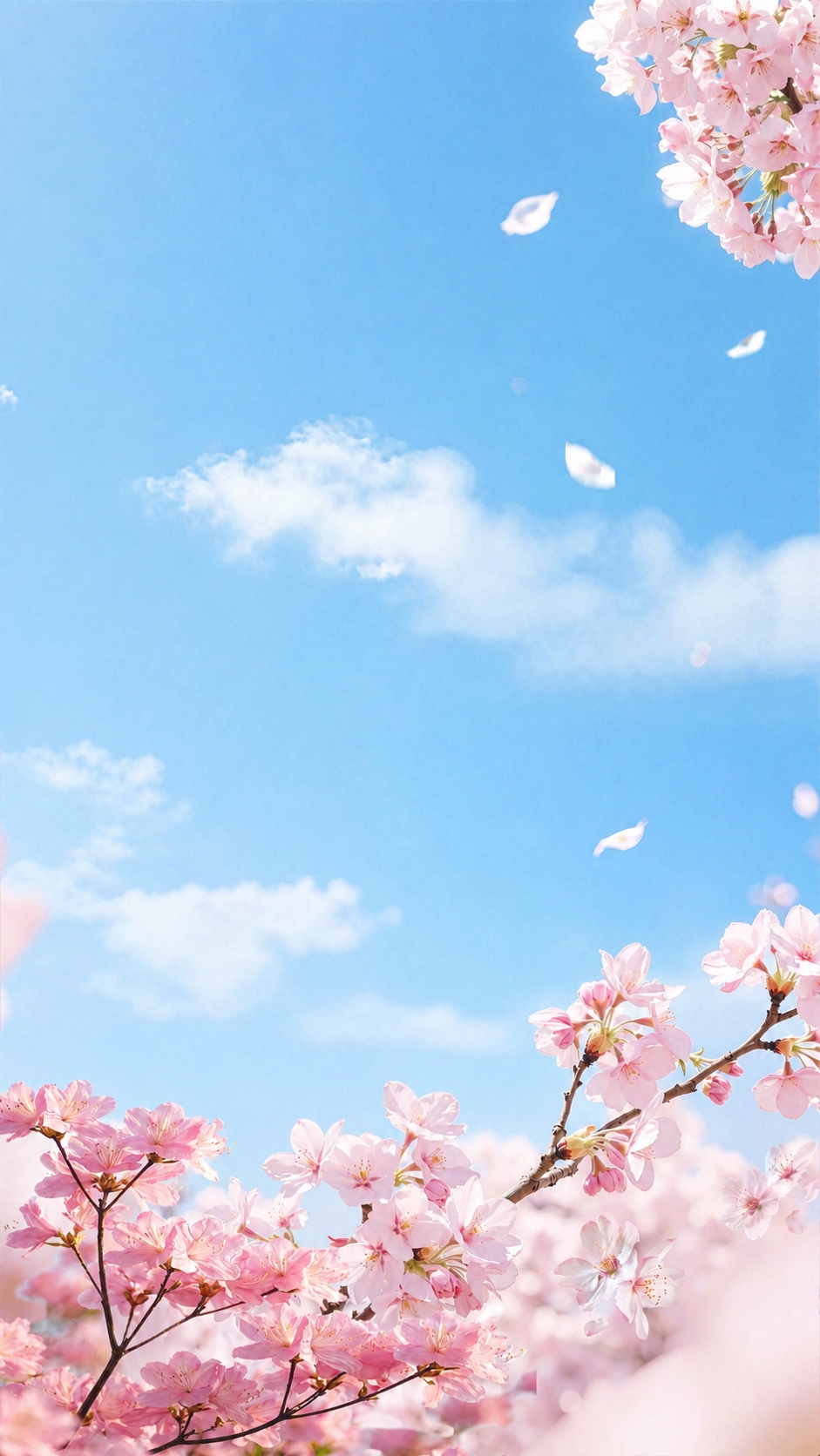 将这张樱花风景图变得更加清晰，提升分辨率和画质，保留原图的构图… - 图片创意预览