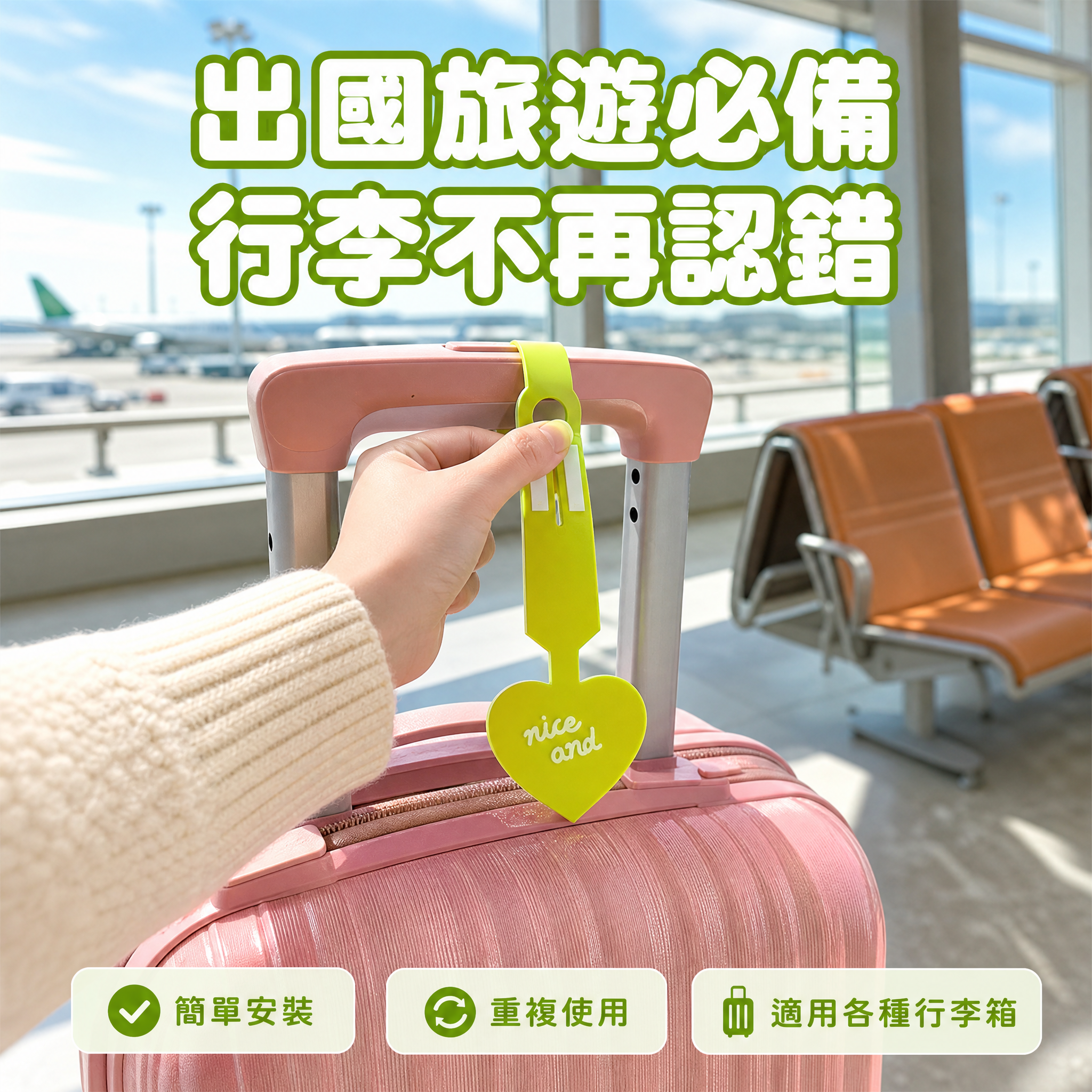 [主圖2] 場景使用圖 出國旅遊行李掛牌實拍 [統一基調] 台… - 图片创意预览