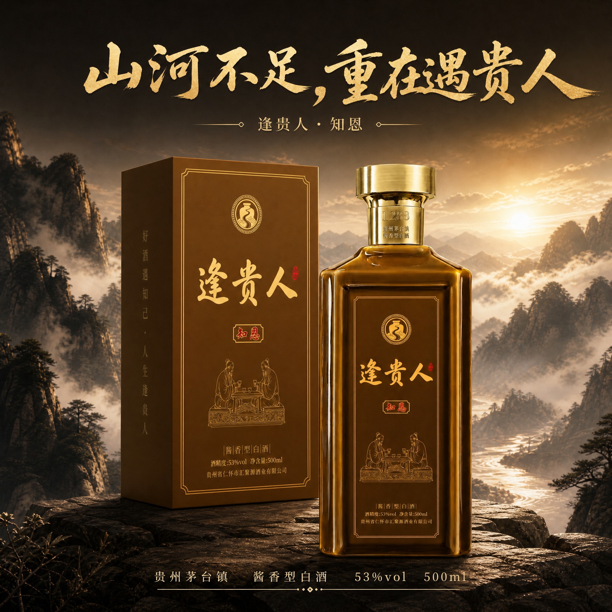 在原图基础上修改：将画面比例改为1:1正方形，在酒瓶左前方加入… - 图片创意预览