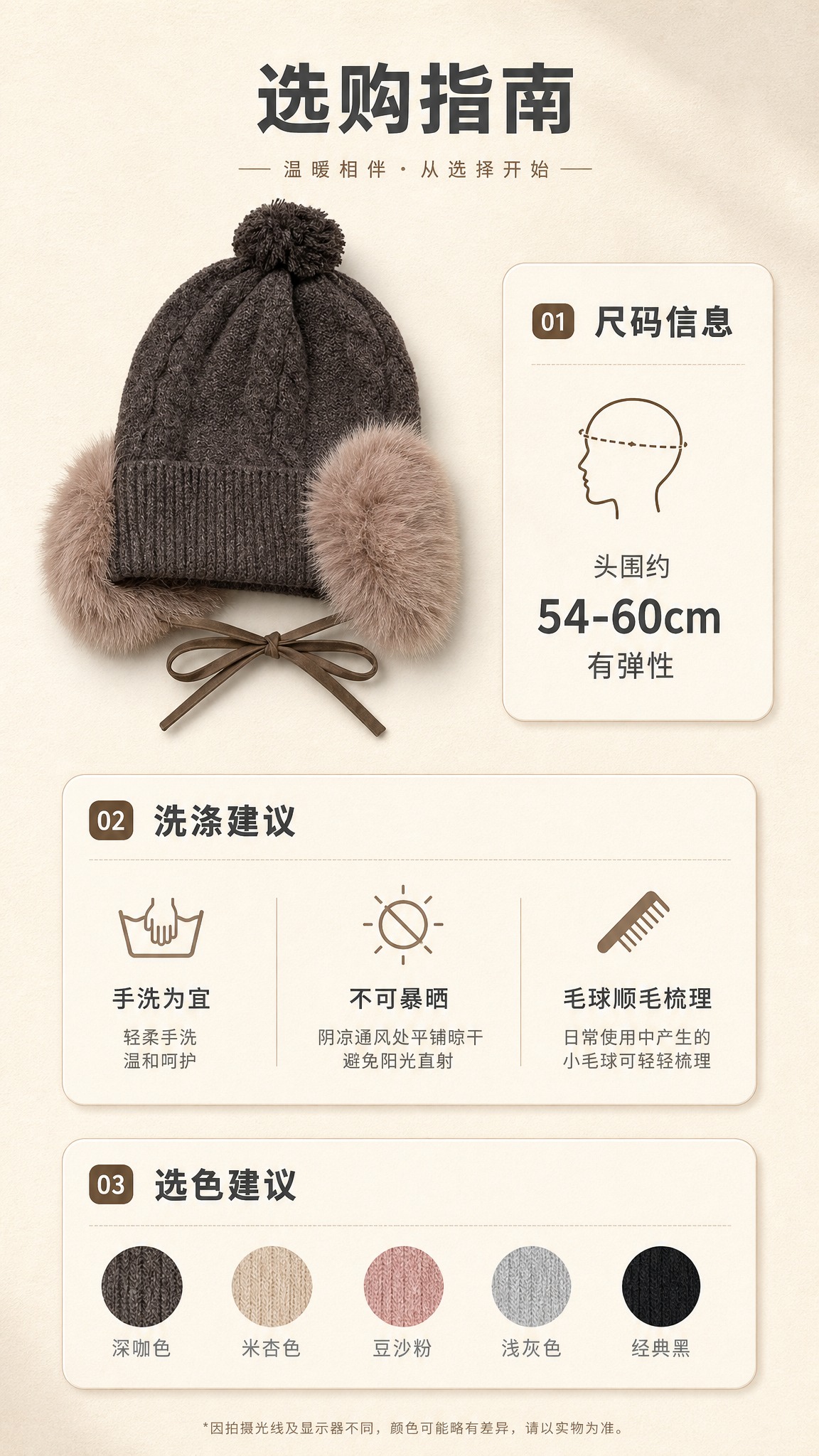 [商品] 使用【图2】深咖色护耳帽平铺图；保留帽子全部结构、颜… - 图片创意预览