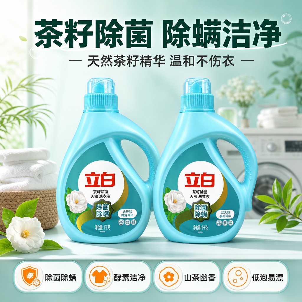 [商品] 使用【图1】立白茶籽洗衣液1kg，浅蓝色瓶身、透明蓝… - 图片创意预览