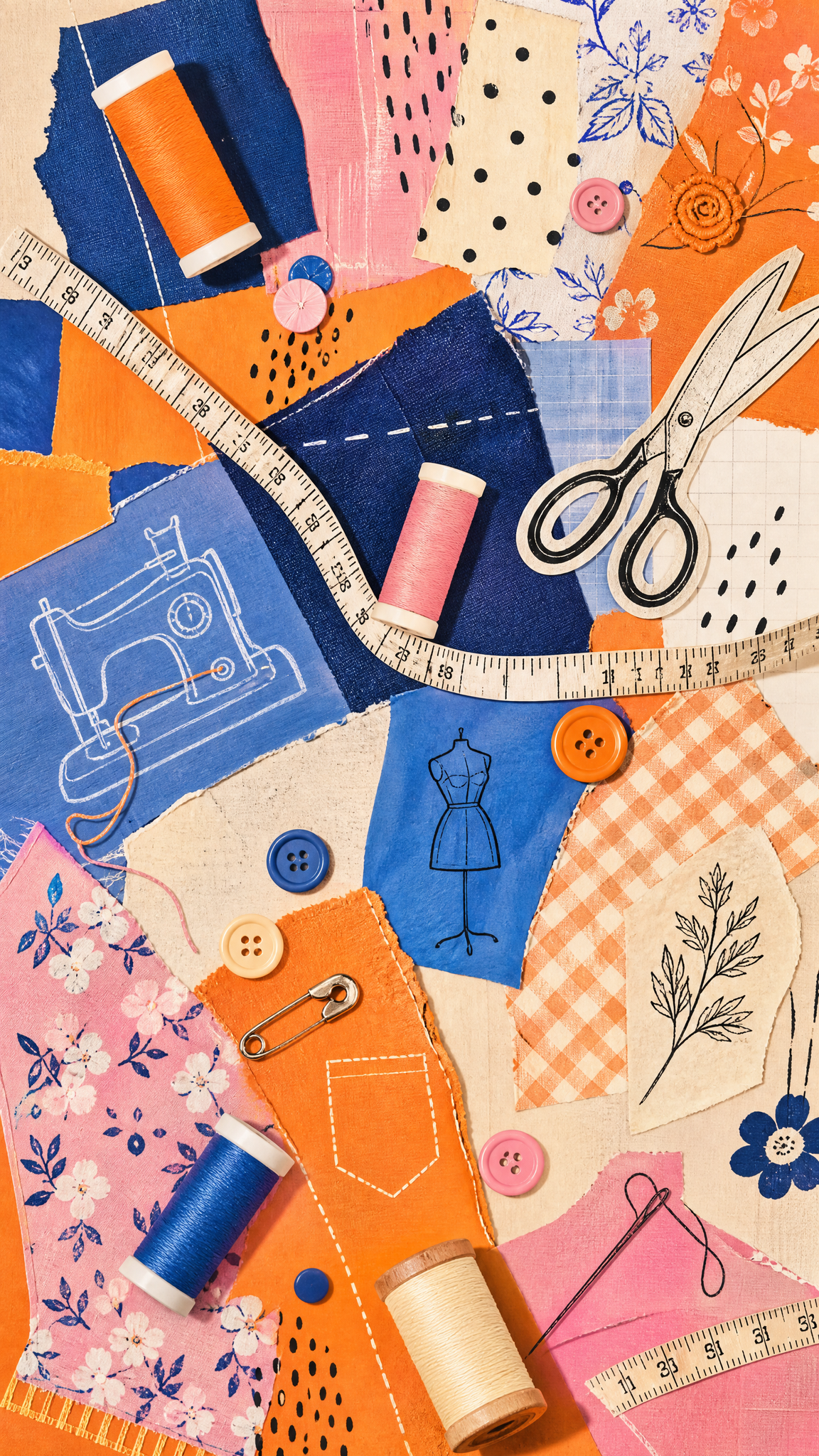Collage art style, sewing study… - 图片创意预览