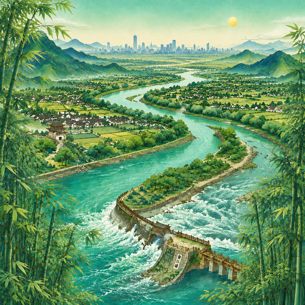 优化近景两侧竹子的形态，使其更优美飘逸，体现四川竹子（蜀南竹海… - 图片创意预览