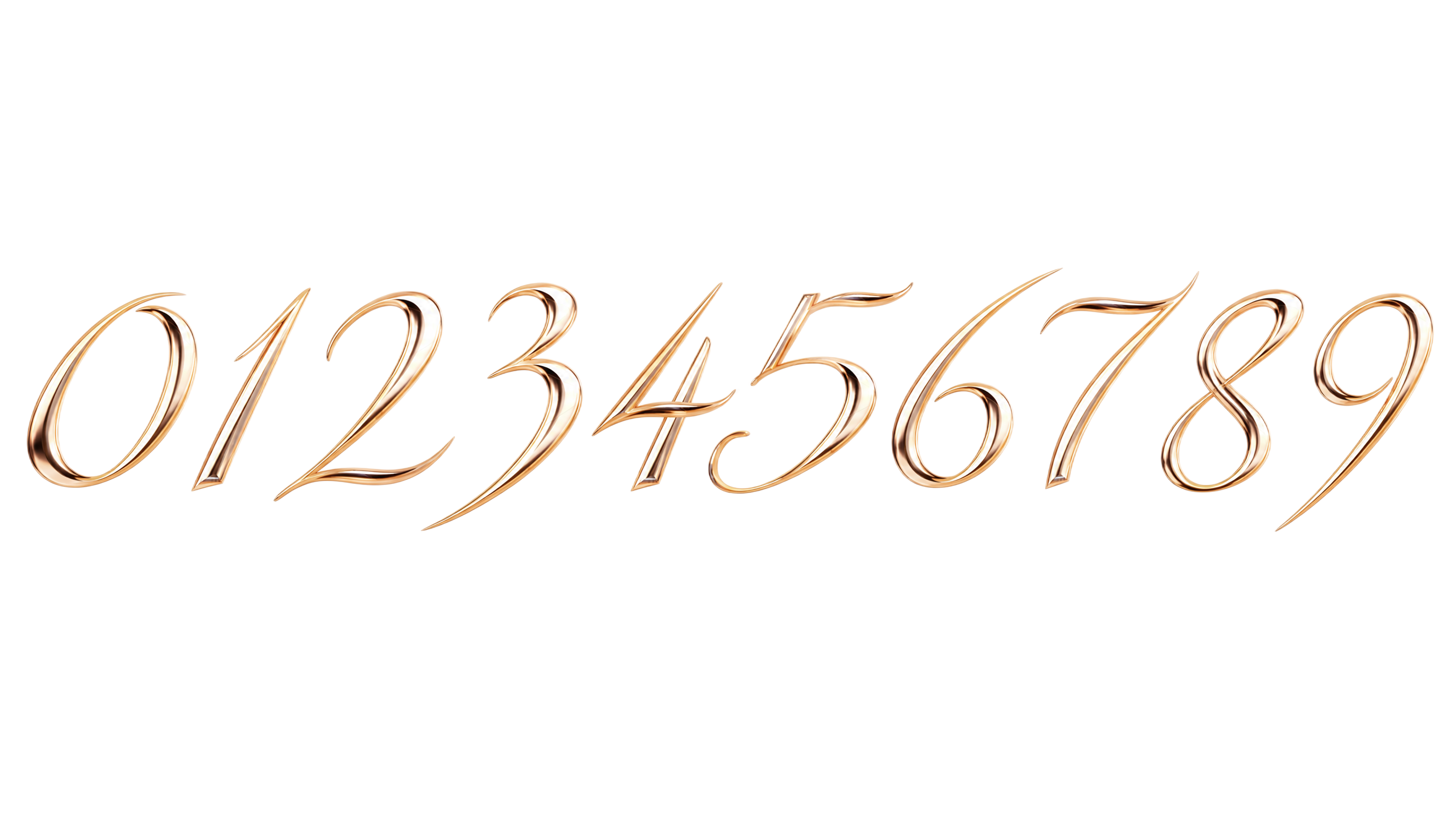 参考图中的金色金属质感艺术字体风格，生成数字"01234567… - 图片创意预览