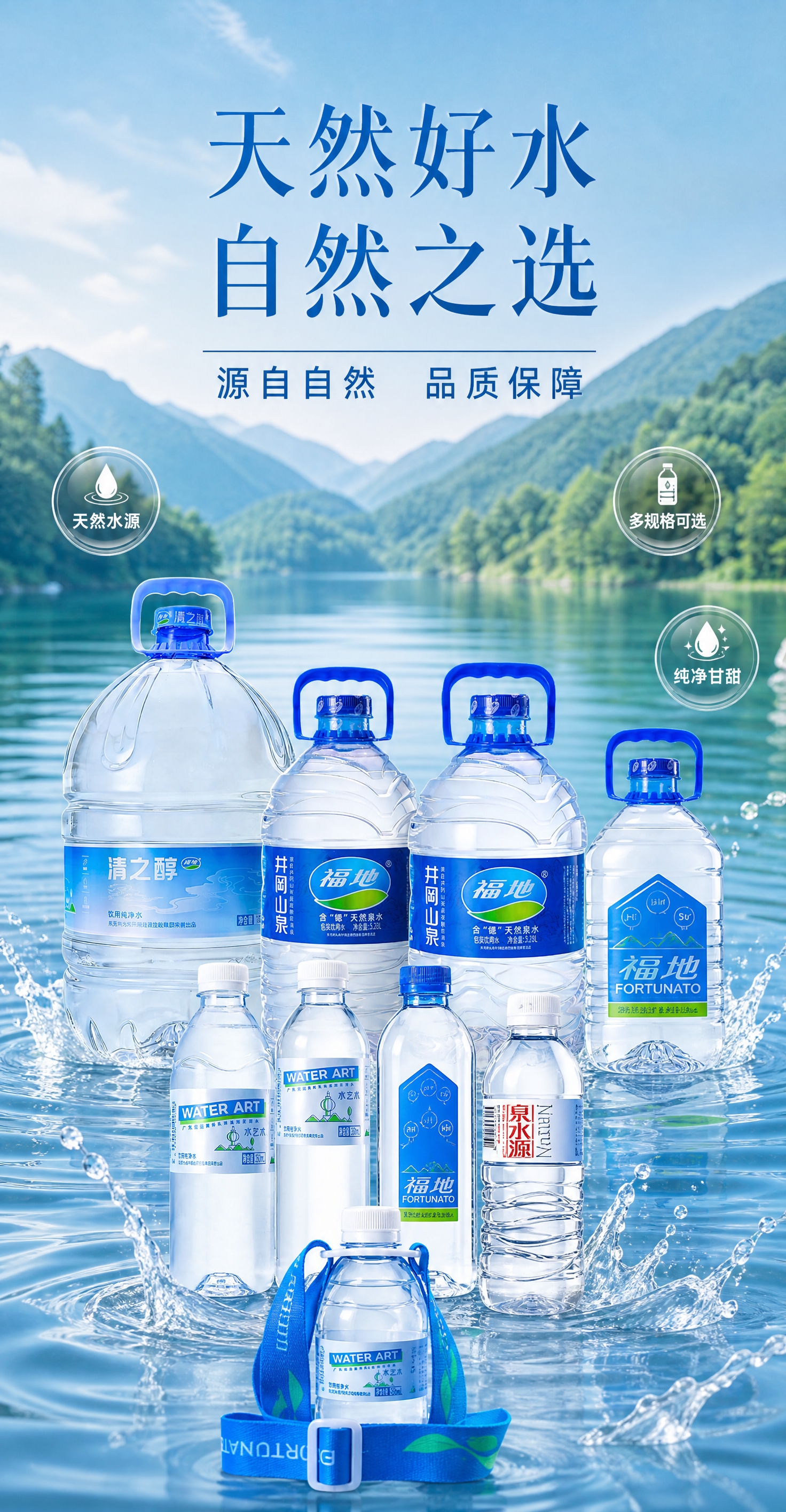 一张竖版商业海报，参考图10的版式骨架与自然山水氛围，整体呈现… - 图片创意预览