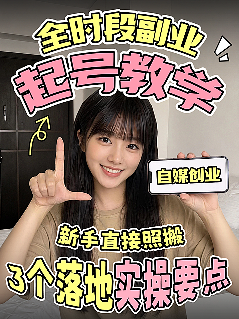 职场副业新手普通人自媒体起号选题实操分享自媒体新手普通人账号持续选题输出干货推广小红书人像封面