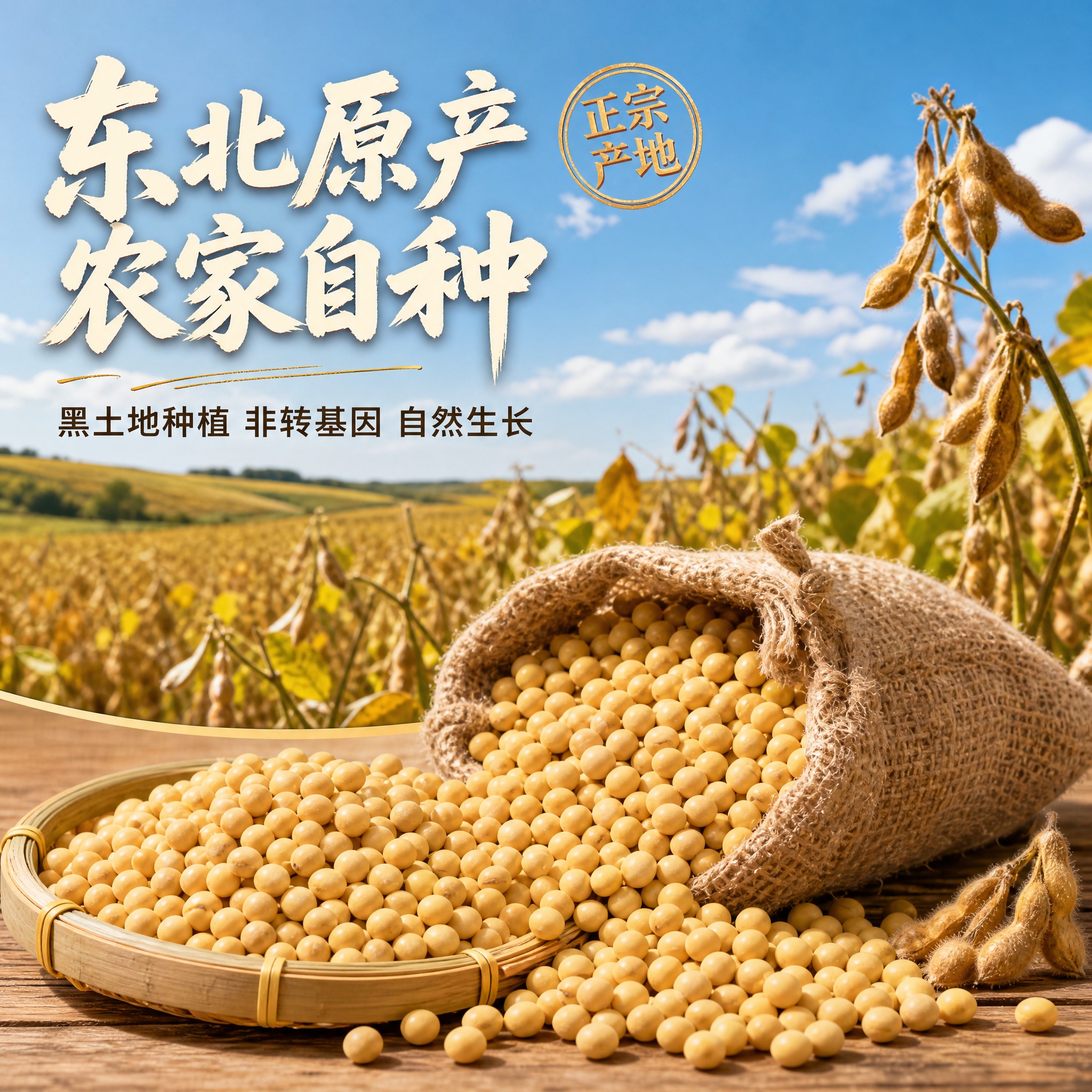 [主图-2] 东北农家黄豆 产地溯源 农家自种信任背书。 [统… - 图片创意预览