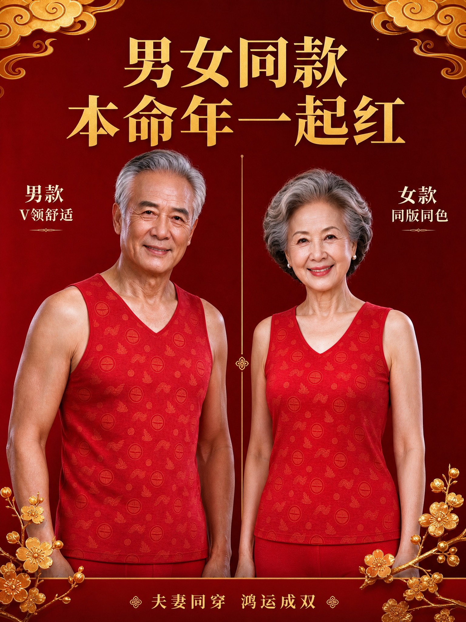 [主图-3] 男女同款展示图，主题为男女款对比展示，突出情侣款… - 图片创意预览