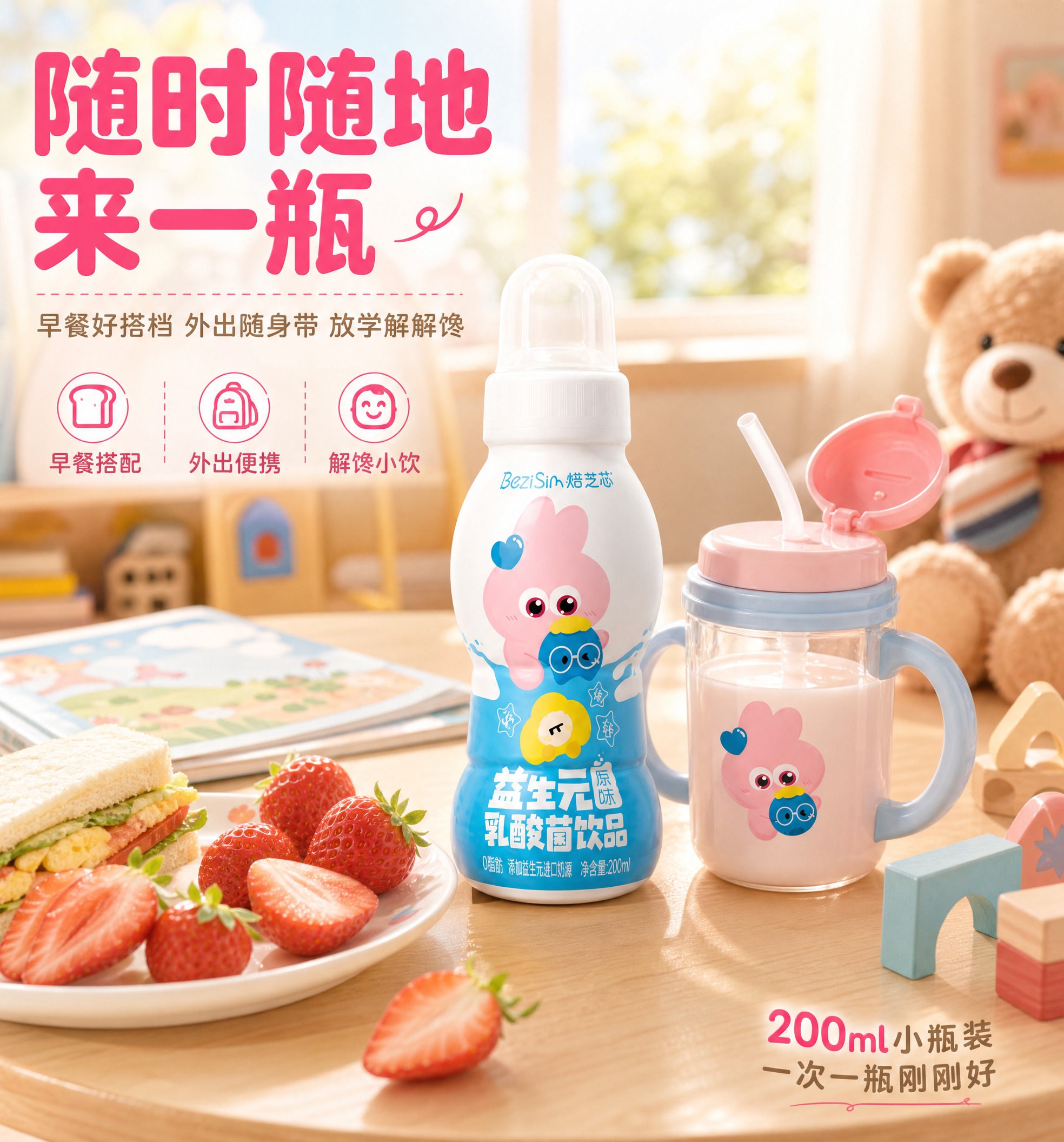 [商品] 使用【图1】焙芝芯益生元乳酸菌饮品（双口味）；保留奶… - 图片创意预览