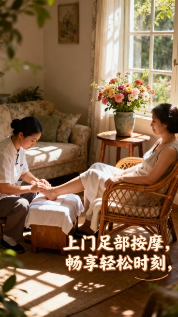 生成50张上门按摩的图片，图片加入一些文字预览效果