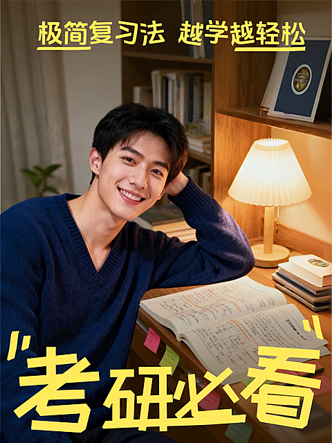 考研干货人像小红书封面