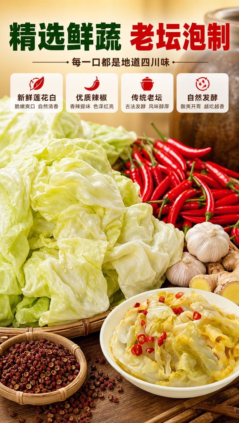 [商品] 使用【图2】泡莲花白成品作为主要原料展示参考；保留莲… - 图片创意预览