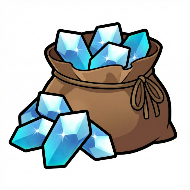 一个变成一小堆用袋子装，露出一半，用于游戏商城icon预览效果