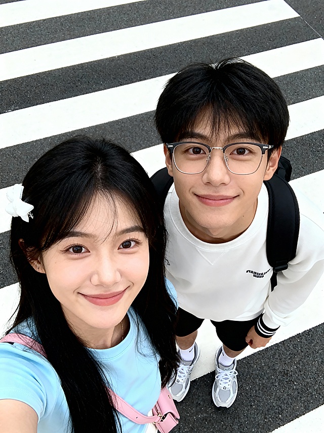 AI人像照街头合影生活照