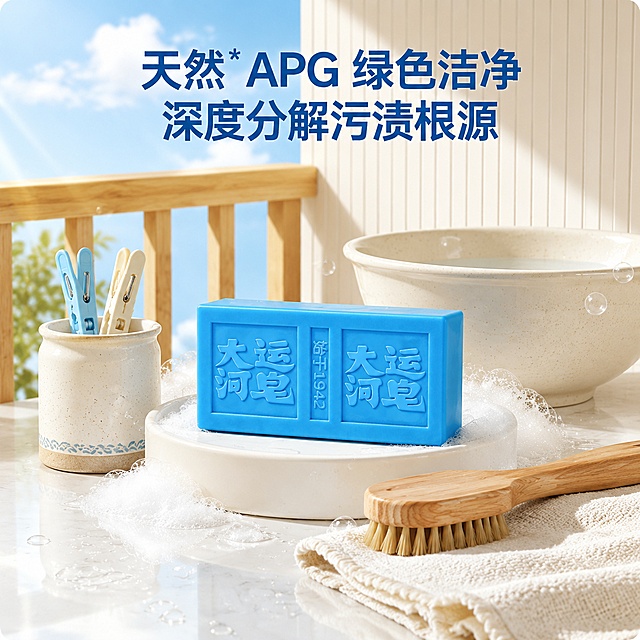 清新自然风，结合现代简约设计，突出天然洁净理念，以明亮蓝白为主色，营造清爽生活场景，传递环保与高效清洁的视觉体验。