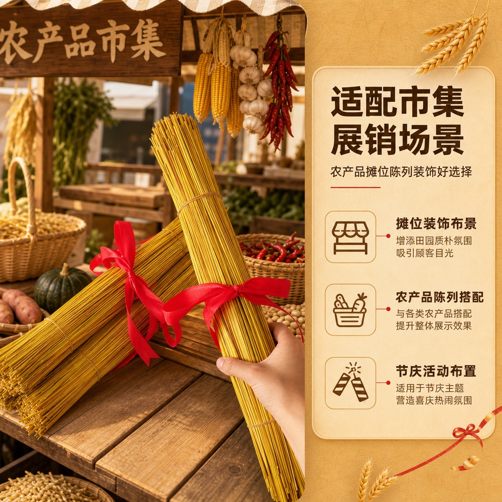 [商品] 使用【图2】去尾稻草捆红绳款；保留干稻草金黄色材质、… - 图片创意预览