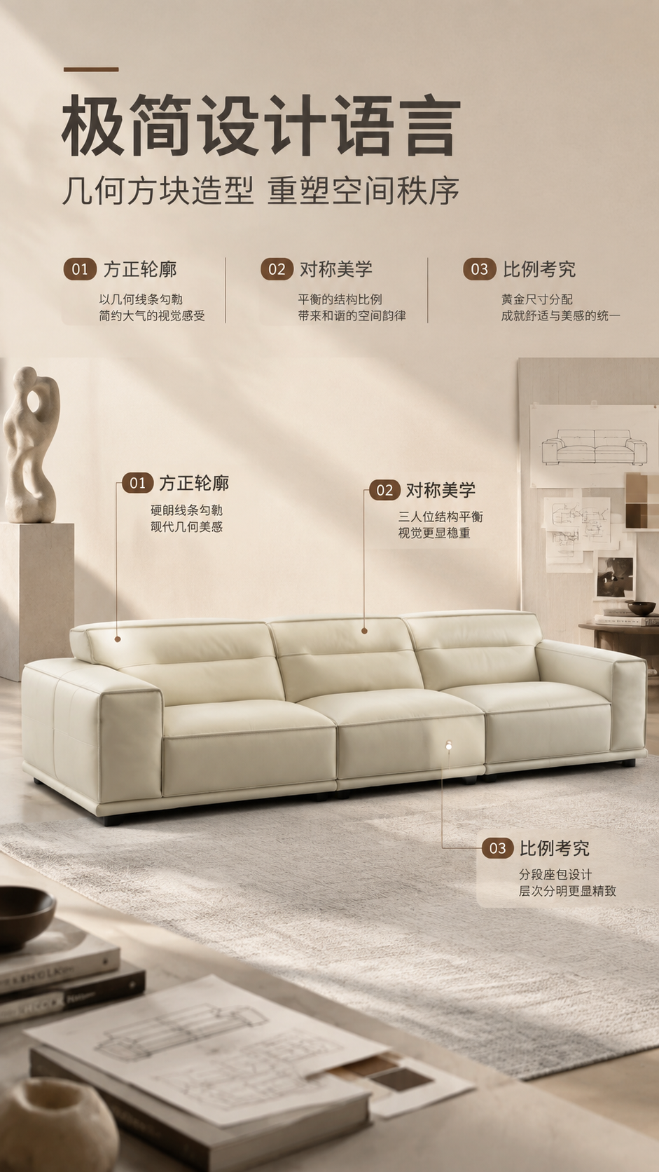 [商品] 使用【图1】S8899布鲁克林沙发；保留米白色皮质、… - 图片创意预览