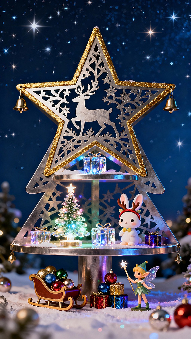 金属镂空巨型星星圣诞树