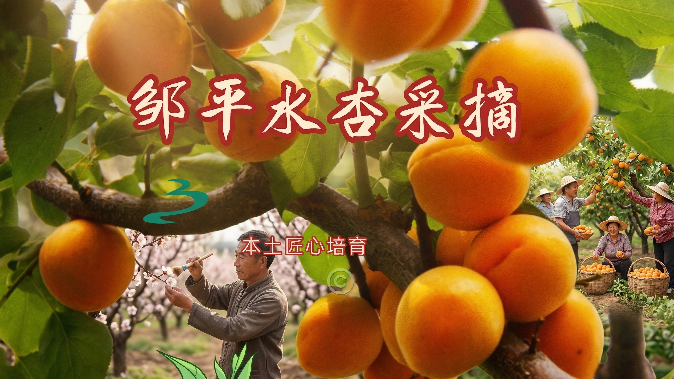 图中邹平水杏保持果肉饱满、色泽鲜亮的状态，保留原图上的“邹平水… - 图片创意预览