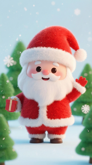 在背景中新增些许模糊的绿色的圣诞树元素预览效果