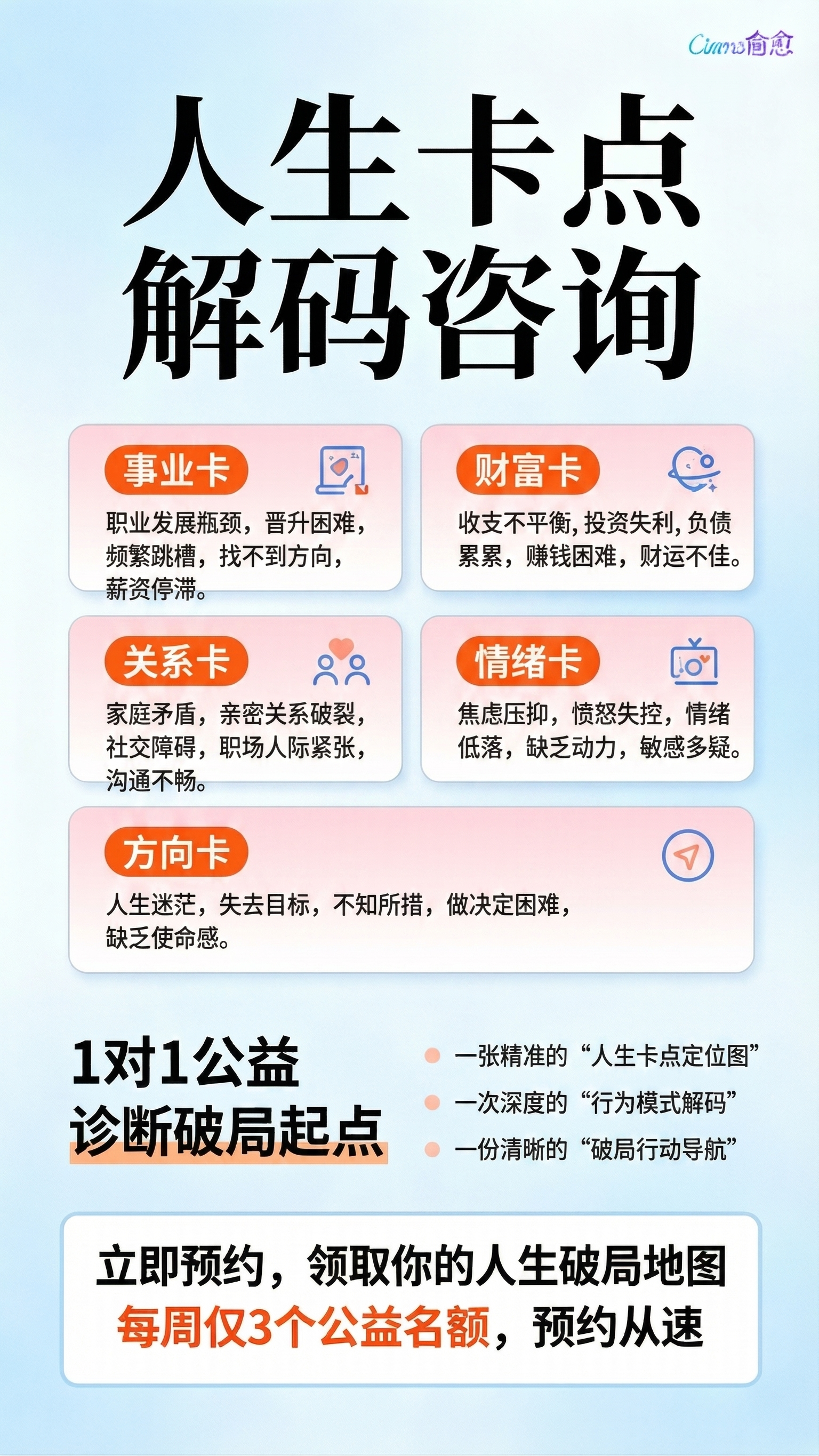 按照提供的文案重新生成公益咨询宣传海报，修正所有文字错误，完整… - 图片创意预览