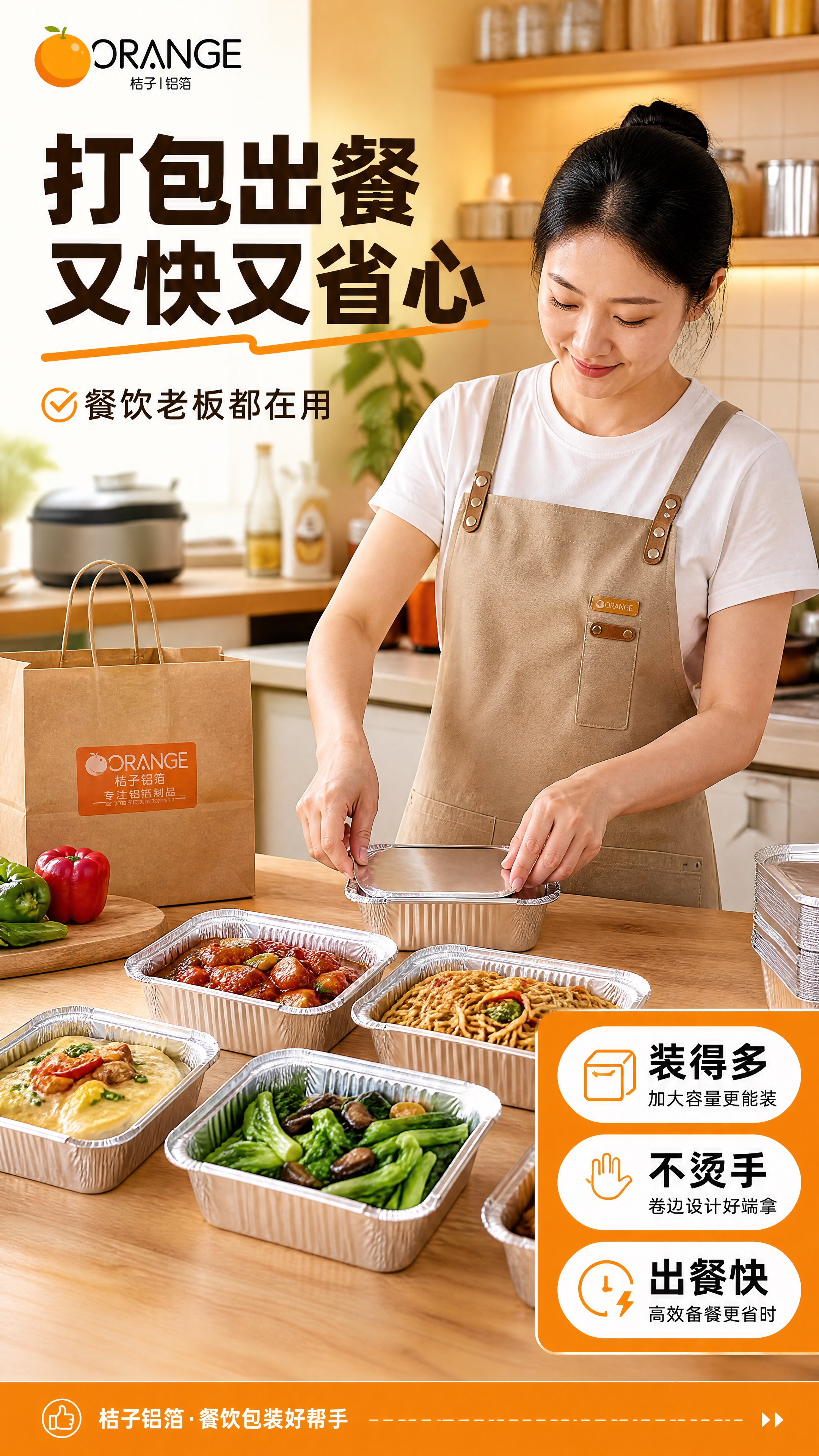 [商品] 使用【图1】桔子铝箔230ml长方形锡纸盒；保留银色… - 图片创意预览