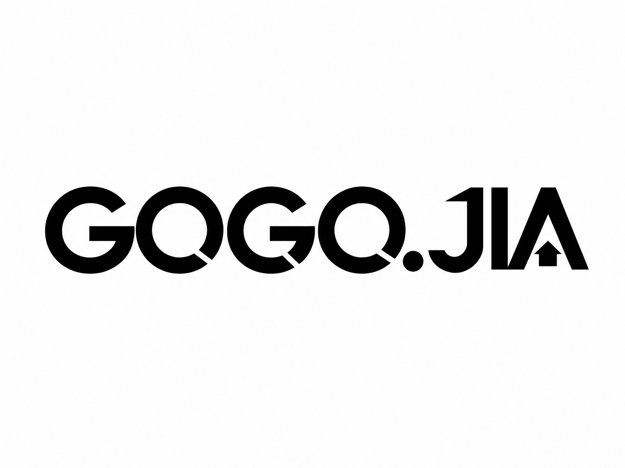 干净的纯白色背景。平面logo设计，"GOGO. JIA"文字… - 图片创意预览