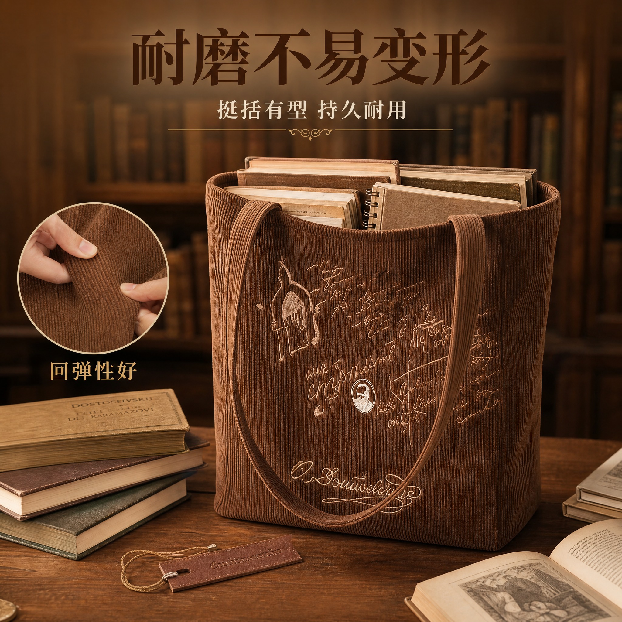 [主图-5] 耐磨不易变形卖点展示，呈现包包耐用品质。 [统一… - 图片创意预览